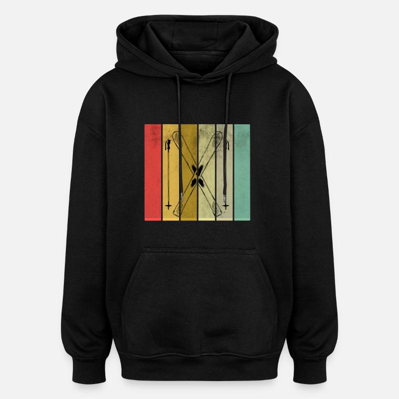 ski - Sweat à capuche oversize unisexe - noir