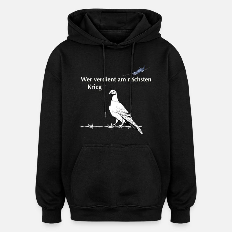 Friedenstaube - Oversized Unisex Hoodie - Schwarz
