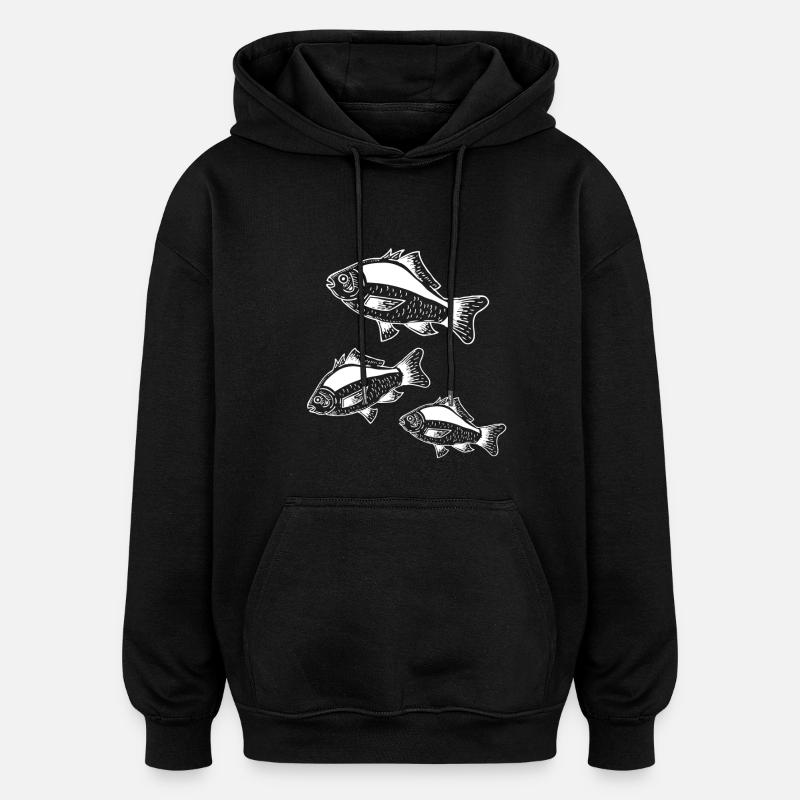 Poissons - Sweat à capuche oversize unisexe - noir