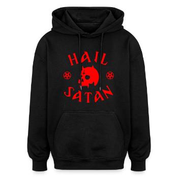 Hail Satan - Oversized Unisex Hoodie - black - Front - Noah (186cm)