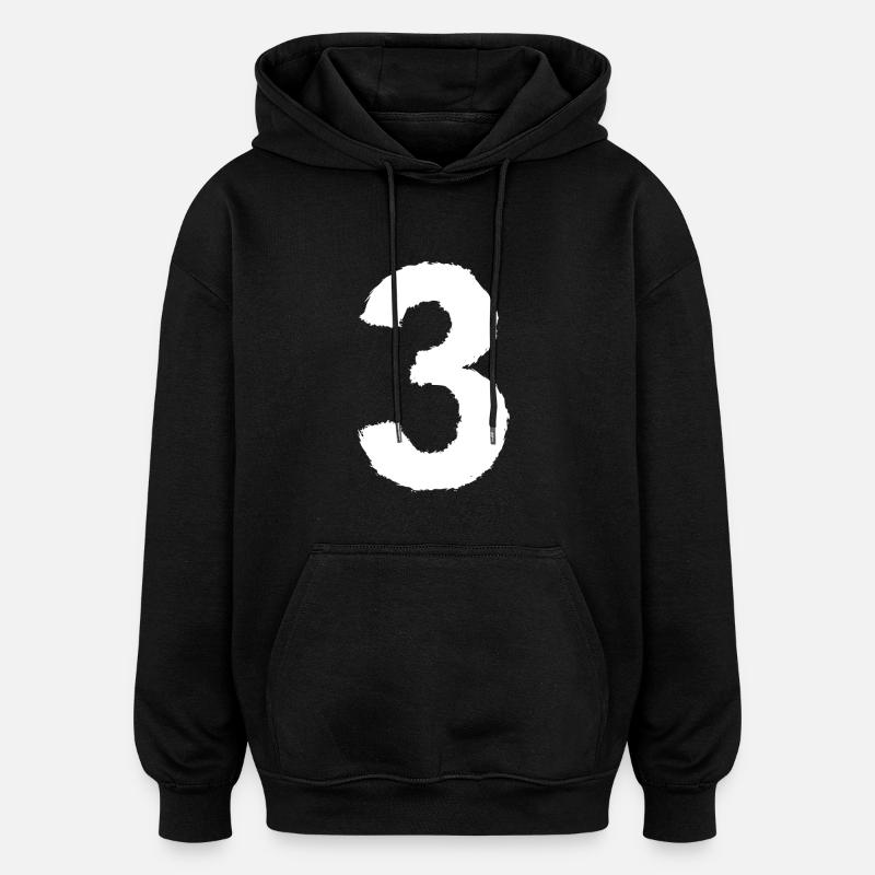 Numéro 3 numéro préféré - Sweat à capuche oversize unisexe - noir