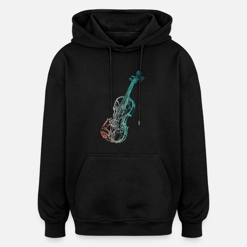 Violon - Sweat à capuche oversize unisexe - noir