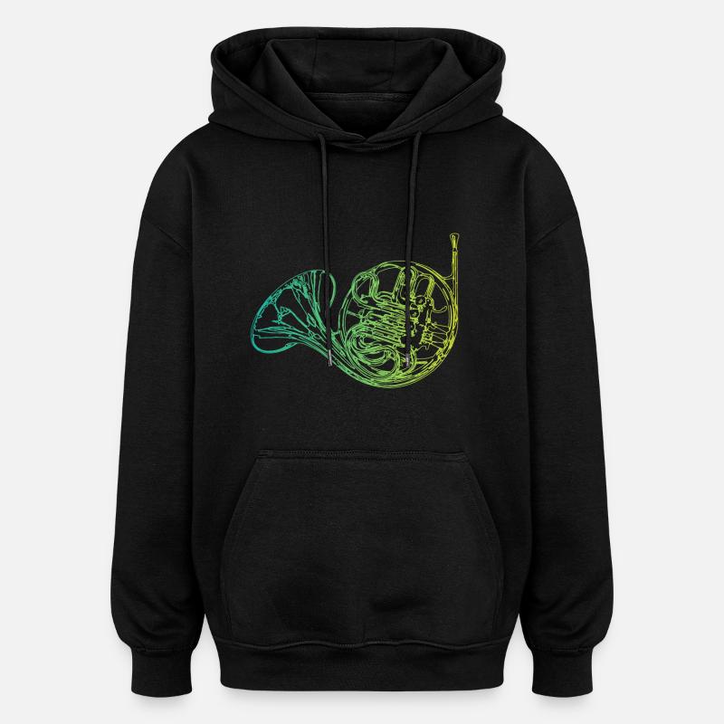 Instrument à cor - Sweat à capuche oversize unisexe - noir