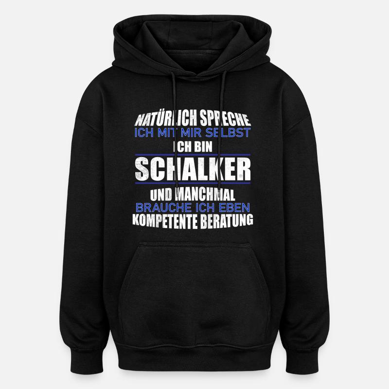 Idée cadeau Schalker - Sweat à capuche oversize unisexe - noir