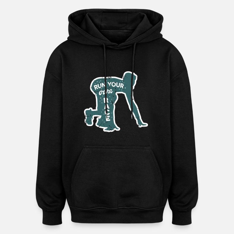 Motivation du coureur - Sweat à capuche oversize unisexe - noir