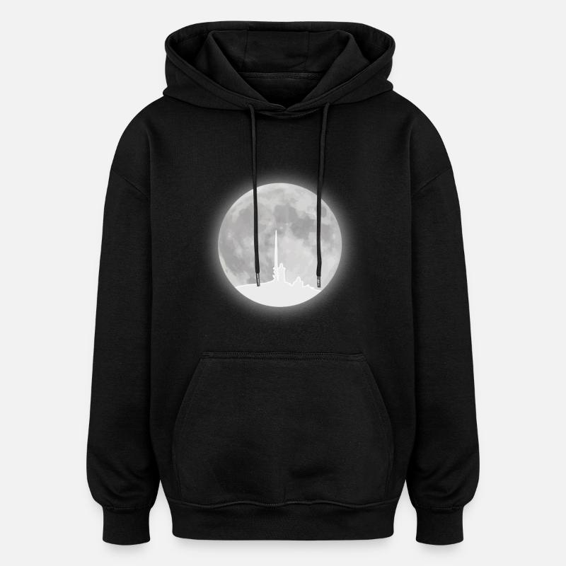 Chunk full moon resin - Oversized Unisex Hoodie - black