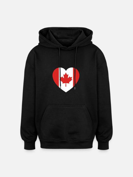 A heart for Canada - Oversized Unisex Hoodie - black