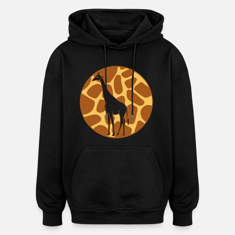 Girafe - Sweat à capuche oversize unisexe - noir