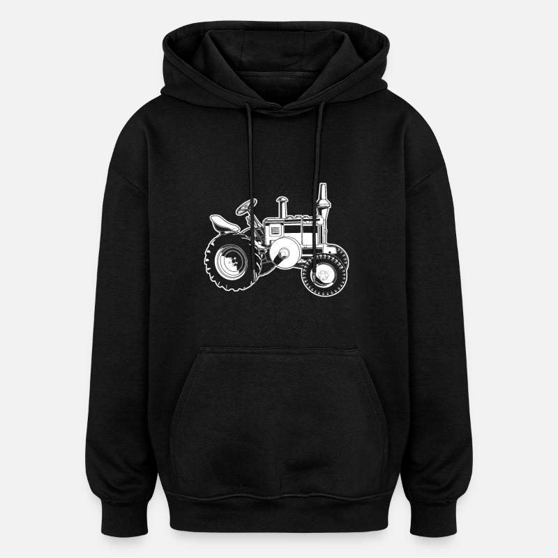 Traktor - Oversized Unisex Hoodie - Schwarz