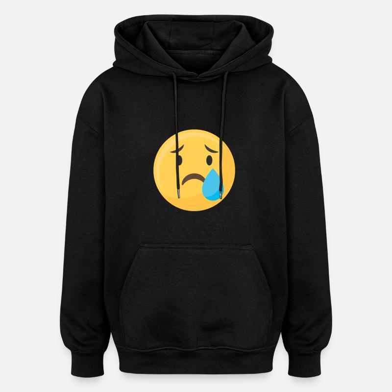 Emoticon Emoji Tear Face - Sweat à capuche oversize unisexe - noir