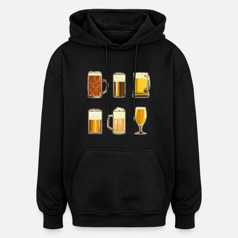 Bières - Sweat à capuche oversize unisexe - noir