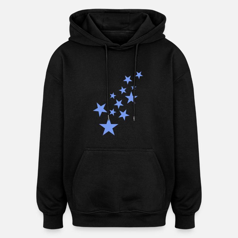Stern Sternchen Muster Blau - Oversized Unisex Hoodie - Schwarz