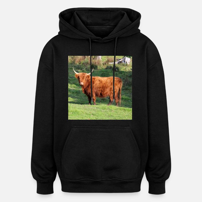 Vache vache vaches Bovins Agriculture Poster - Sweat à capuche oversize unisexe - noir