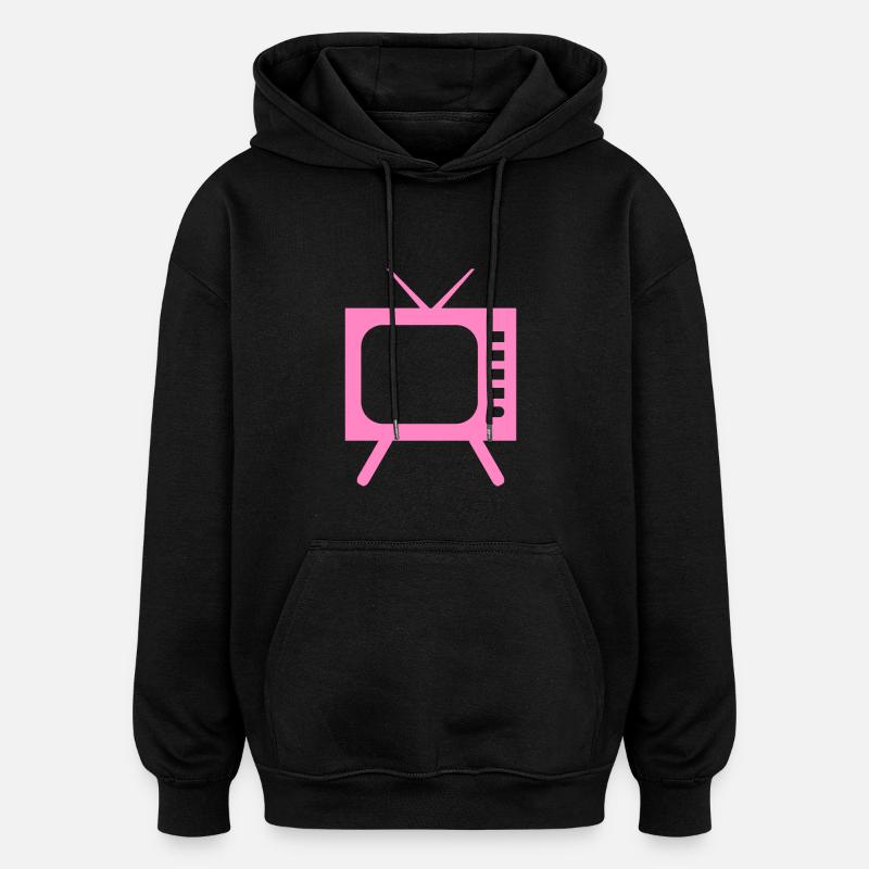 TV - TV - Sweat à capuche oversize unisexe - noir