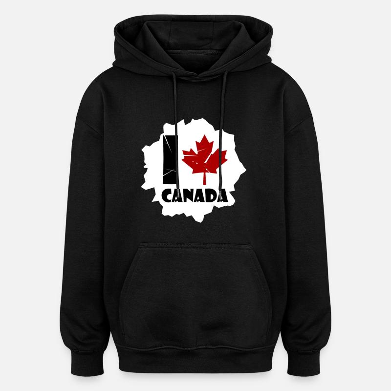 Canada - Sweat à capuche oversize unisexe - noir