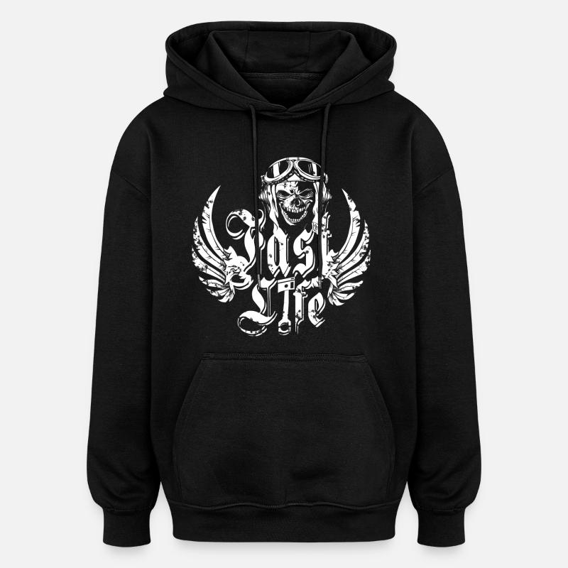 Biker Leben - Oversized Unisex Hoodie - Schwarz