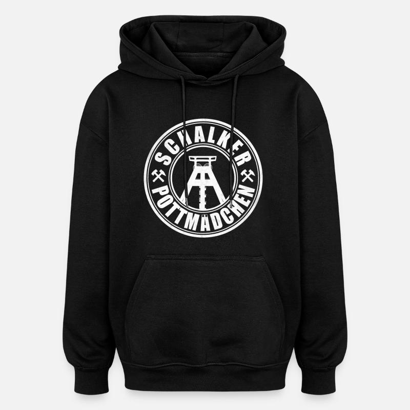 Schalker Pottmädchen | Ruhrpott Mädchen - Oversized Unisex Hoodie - Schwarz