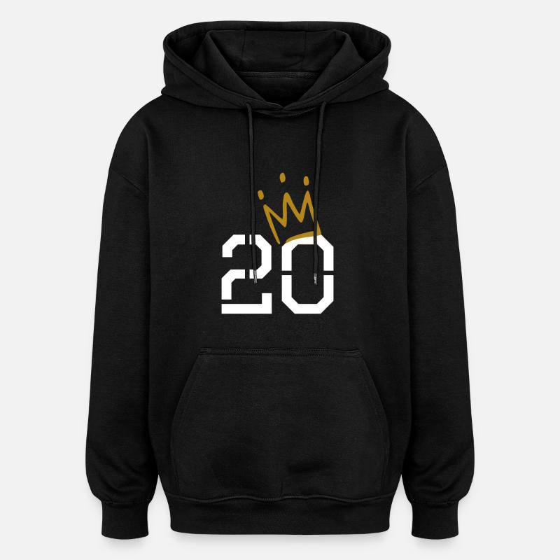 20 ans avec couronne - Sweat à capuche oversize unisexe - noir