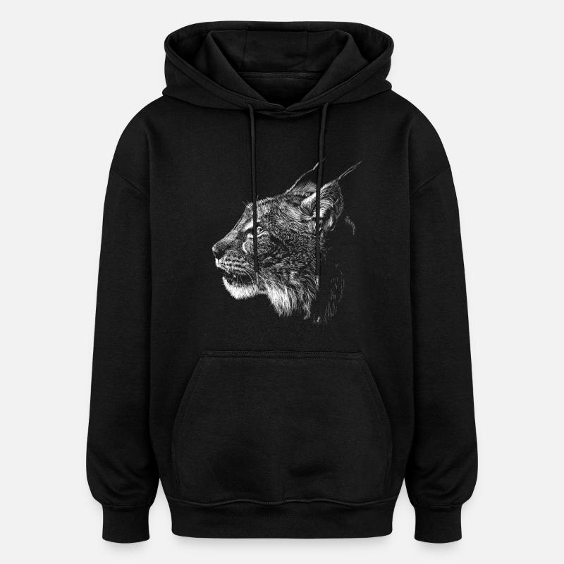 Lynx - Sweat à capuche oversize unisexe - noir