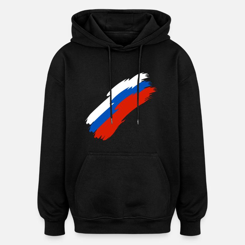 Russie drapeau couleurs - Sweat à capuche oversize unisexe - noir