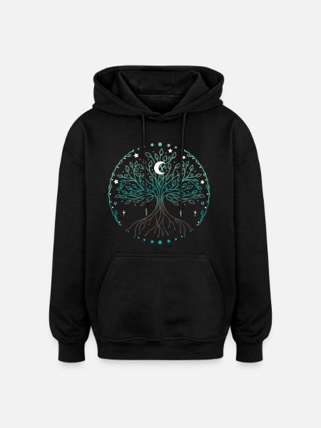Yggdrasil World Tree of Life - Oversized Unisex Hoodie - black
