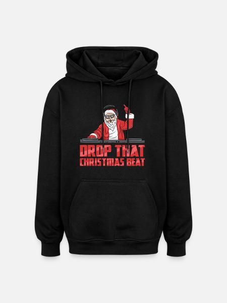 DJ Santa - Oversized Unisex Hoodie - black