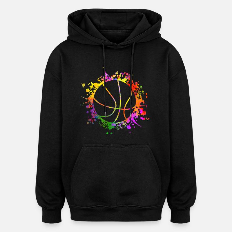Basketball Farbspritzer Farbklecks - Oversized Unisex Hoodie - Schwarz