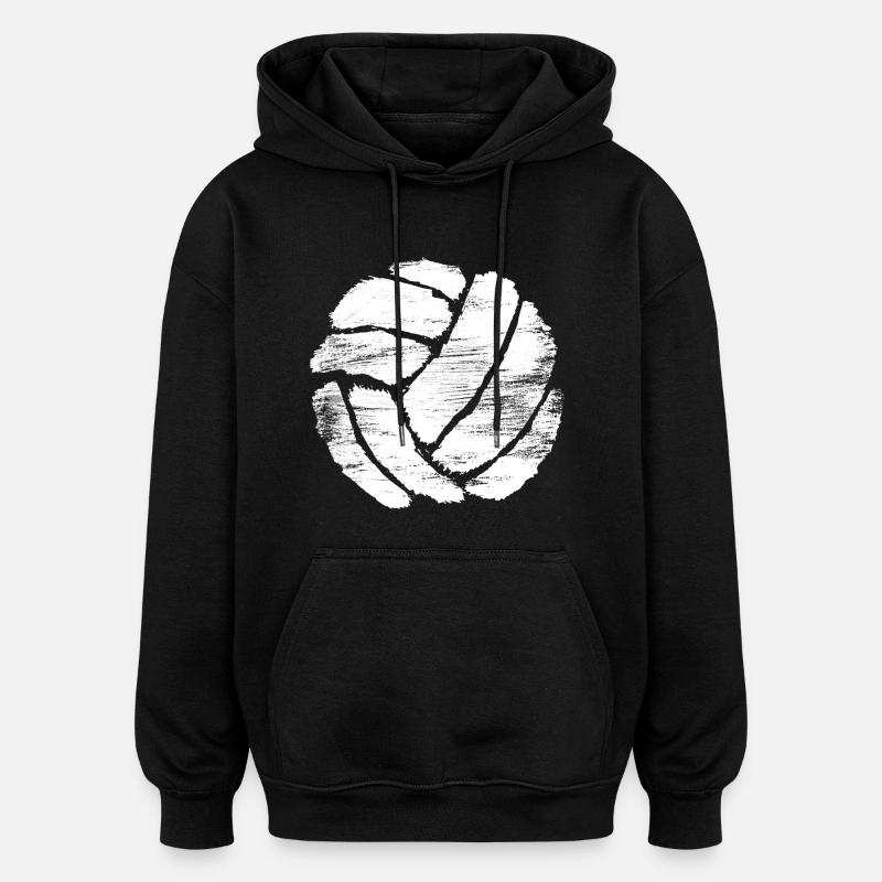Dessin de volleyball - Sweat à capuche oversize unisexe - noir