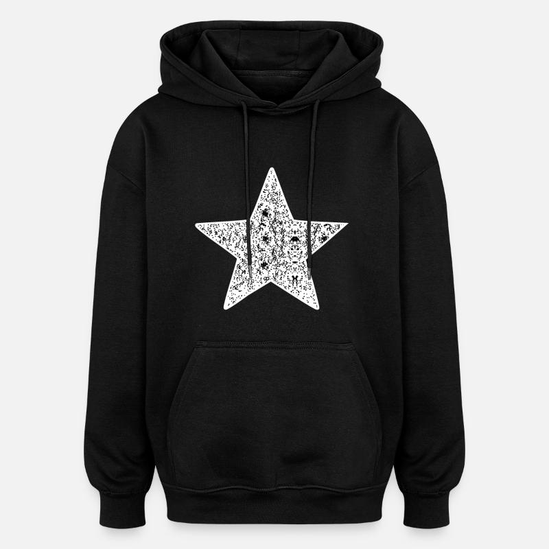 L’étoile de la nuit - Sweat à capuche oversize unisexe - noir