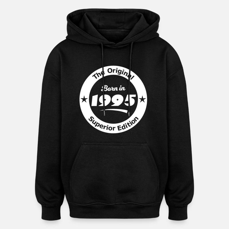 Année de naissance 1995 - Sweat à capuche oversize unisexe - noir
