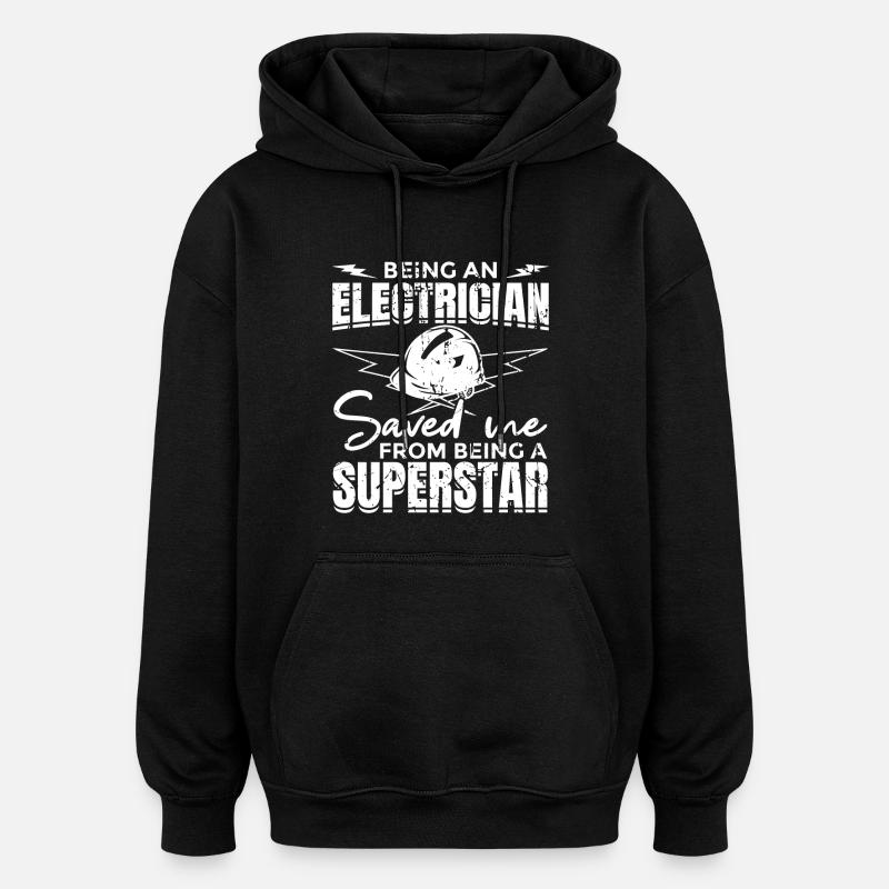 Drôle d’électricien disant - Sweat à capuche oversize unisexe - noir