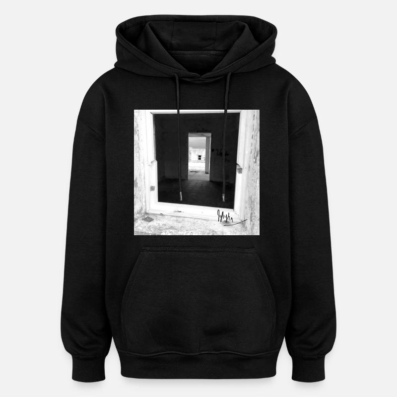 Fenster Nordspanien - Oversized Unisex Hoodie - Schwarz
