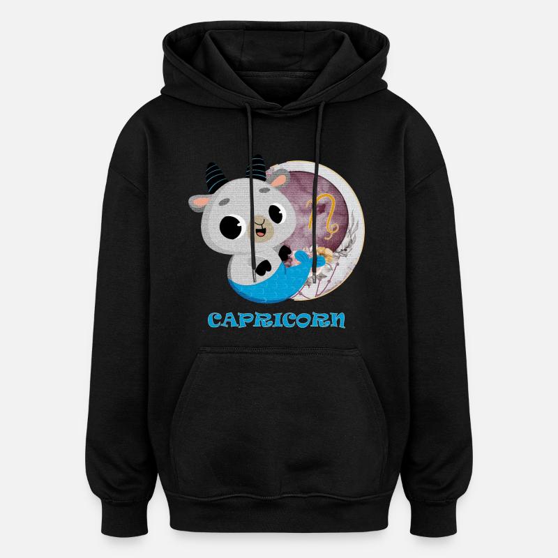Sternzeichen Steinbock - Oversized Unisex Hoodie - Schwarz