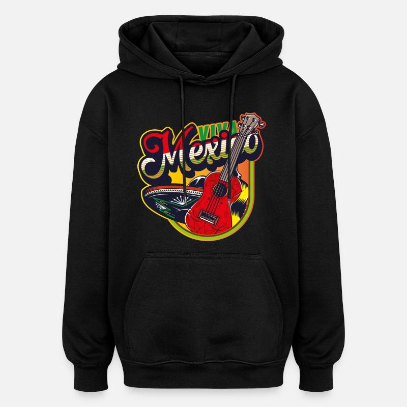 Mexique - Sweat à capuche oversize unisexe - noir
