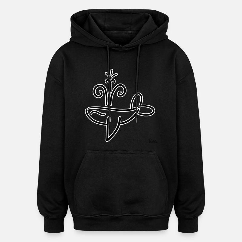 Baleine ! By Pousse2Bambou ! - Sweat à capuche oversize unisexe - noir