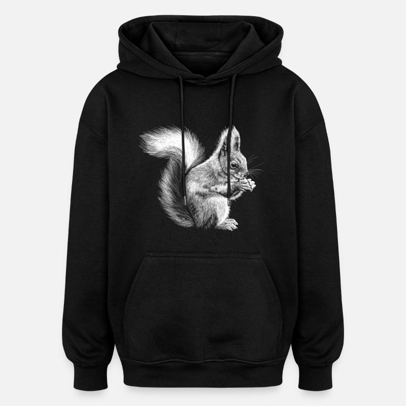 Eichhörnchen - Oversized Unisex Hoodie - Schwarz