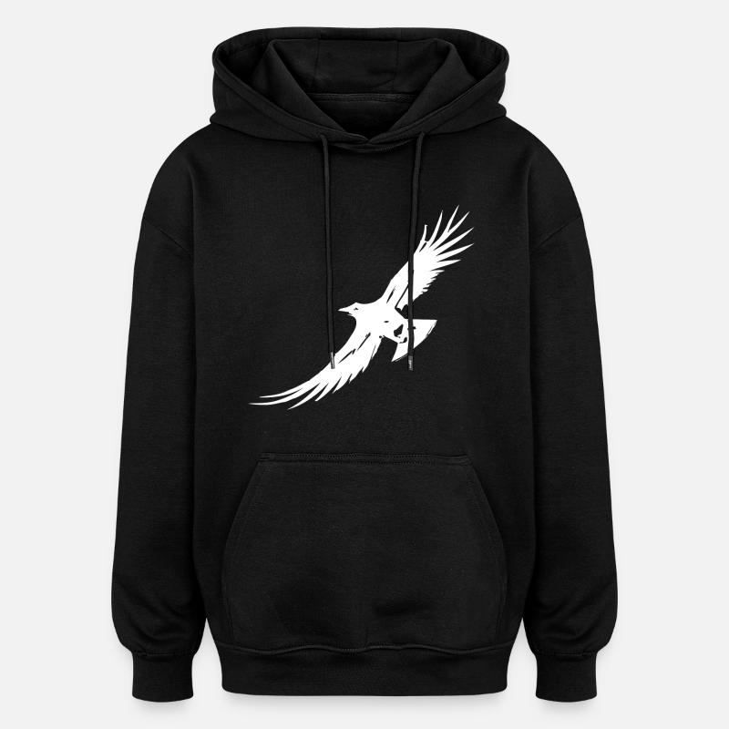 Corbeau volant - Sweat à capuche oversize unisexe - noir