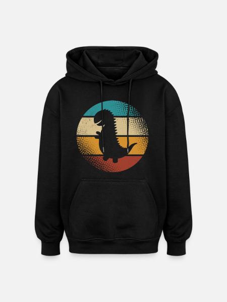 T-Rex - Sweat à capuche oversize unisexe - noir