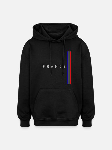 Flag of France - Oversized Unisex Hoodie - black