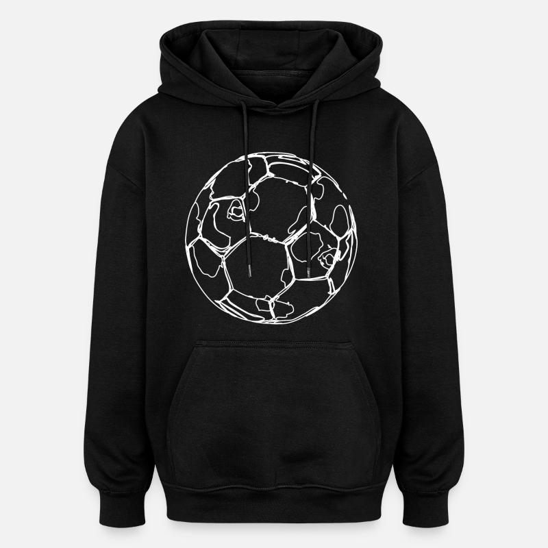 Fußball Zeichnung - Oversized Unisex Hoodie - Schwarz