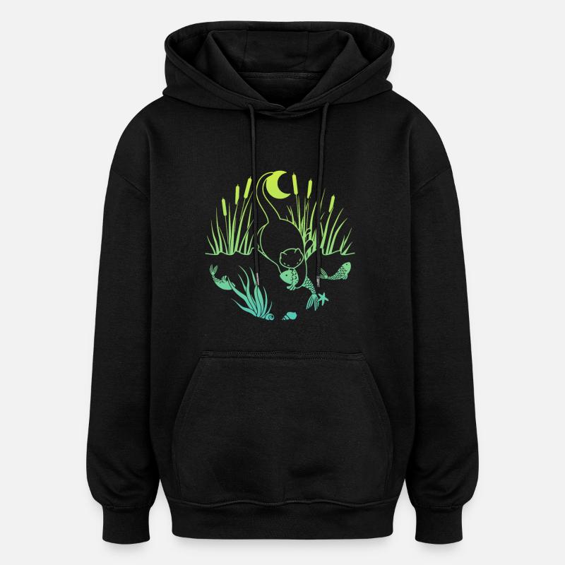 Midnight Catch - Oversized Unisex Hoodie - black