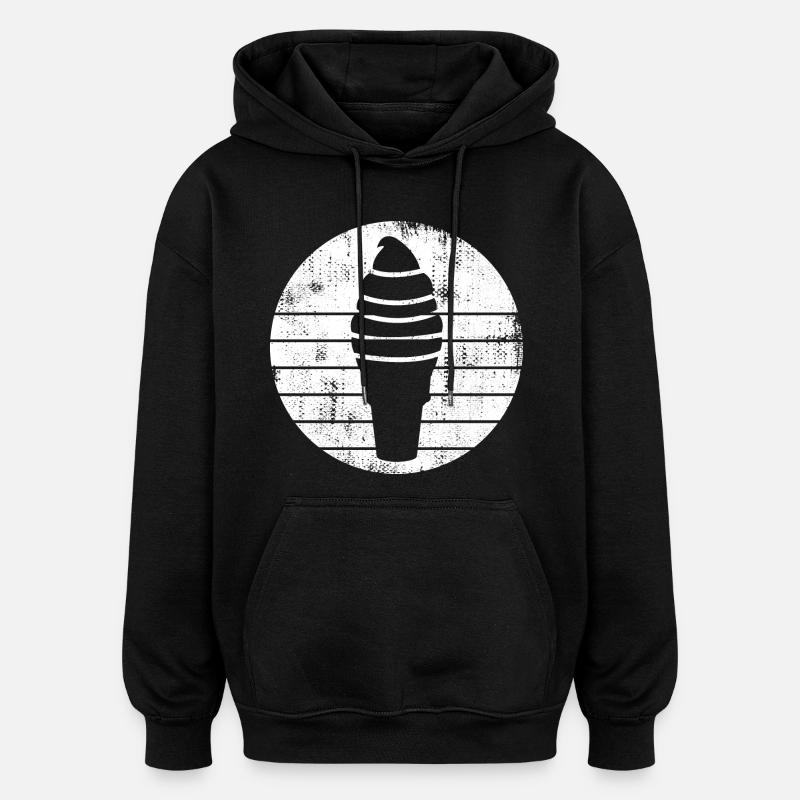 Eiswaffel - Oversized Unisex Hoodie - Schwarz