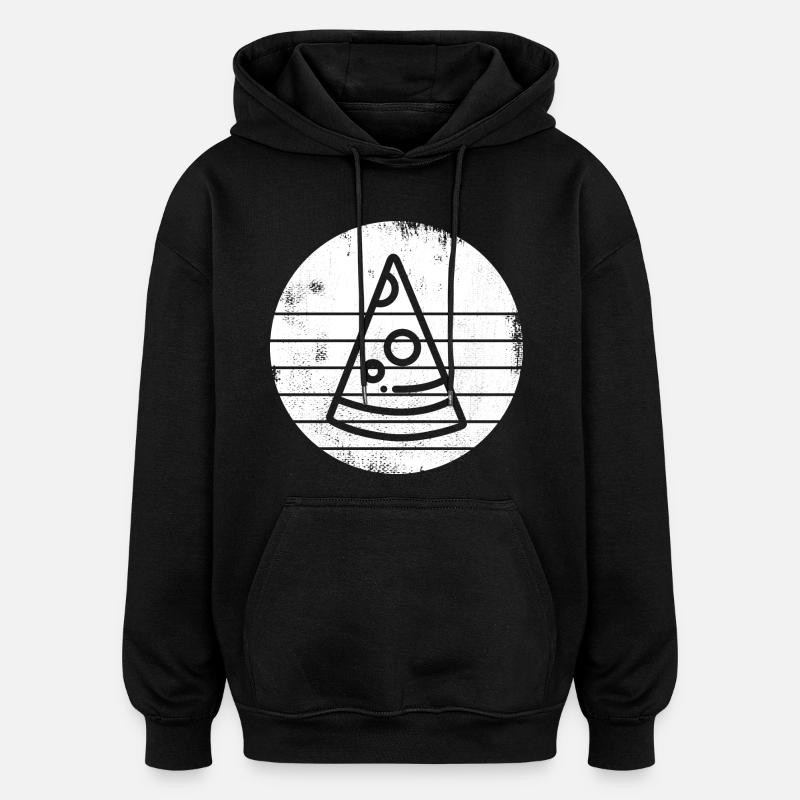 Pizza - Sweat à capuche oversize unisexe - noir