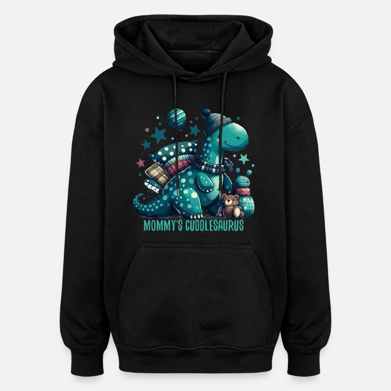 Mommy’s Cuddlesaurus Kuschel-Dinosaurier Geschenk - Oversized Unisex Hoodie - Schwarz
