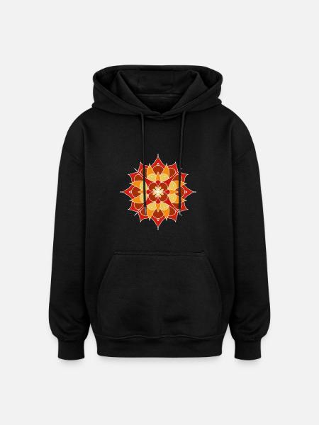Rosette - Oversized Unisex Hoodie - Schwarz