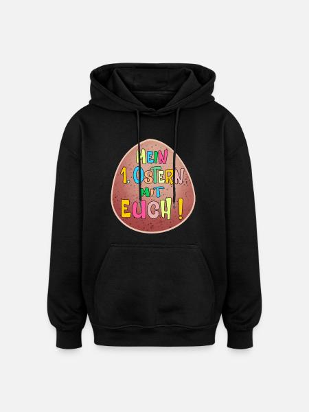 1. Ostern Ostereier - Oversized Unisex Hoodie - Schwarz