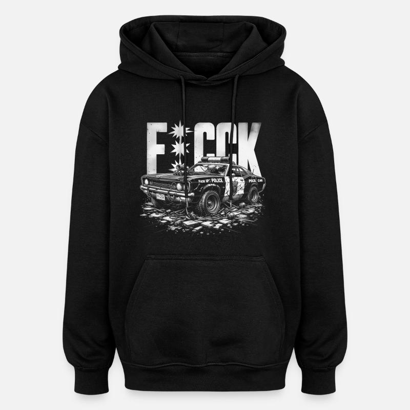 Polizeiauto - Oversized Unisex Hoodie - Schwarz