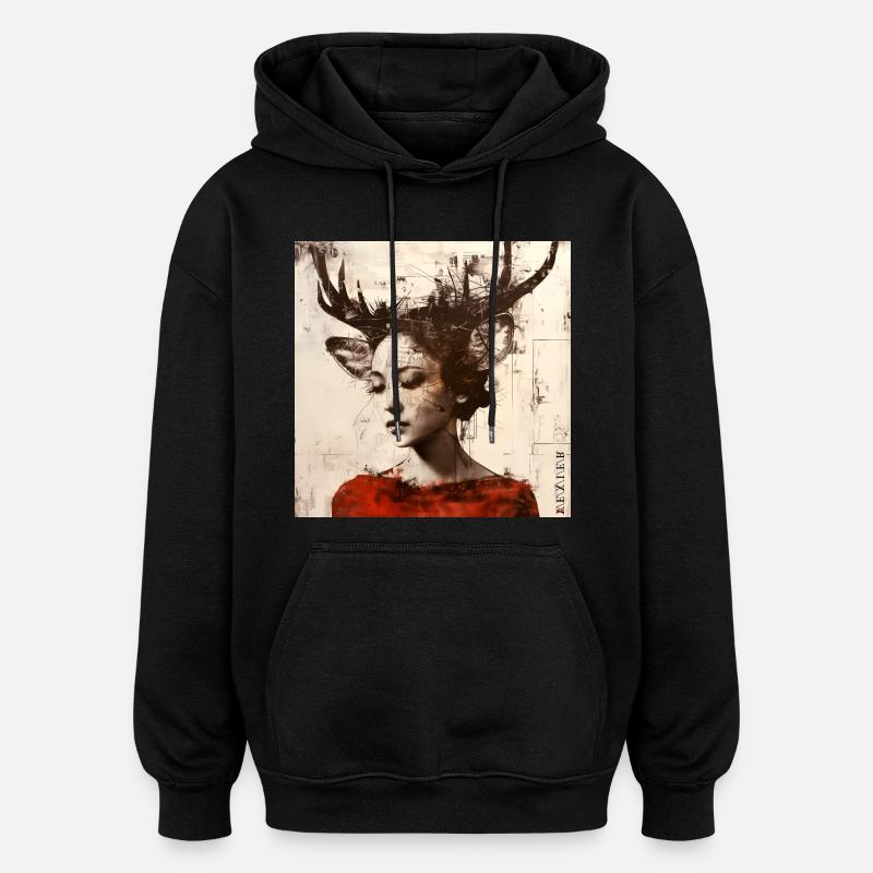 Rêverie - Sweat à capuche oversize unisexe - noir