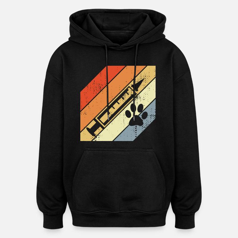 Seringue rétro - Sweat à capuche oversize unisexe - noir