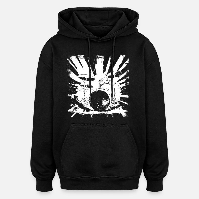 Drums Graphics - Oversized Unisex Hoodie - black